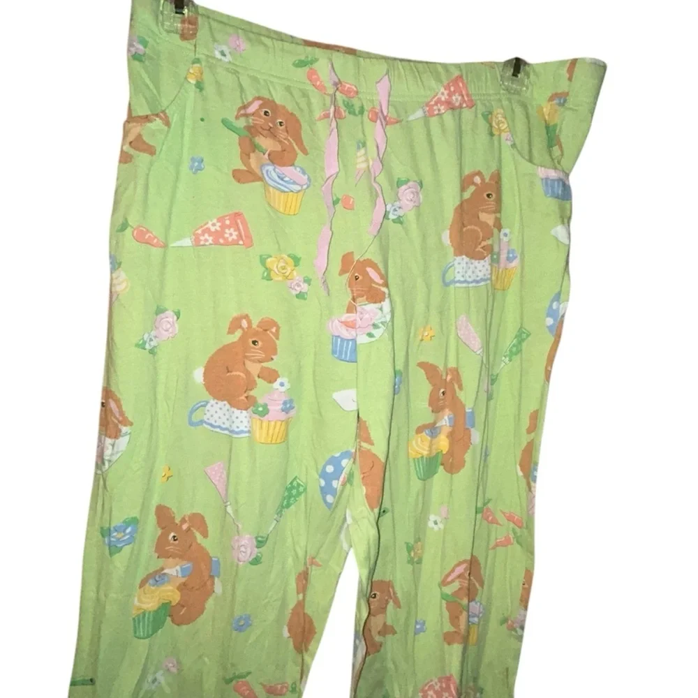 Nick & Nora easter bunny rabbit cupcake pajama pants size XL Extra Large - Picture 3 of 4